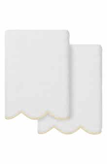 Adornia Scallop Set of 2 Hand Towels