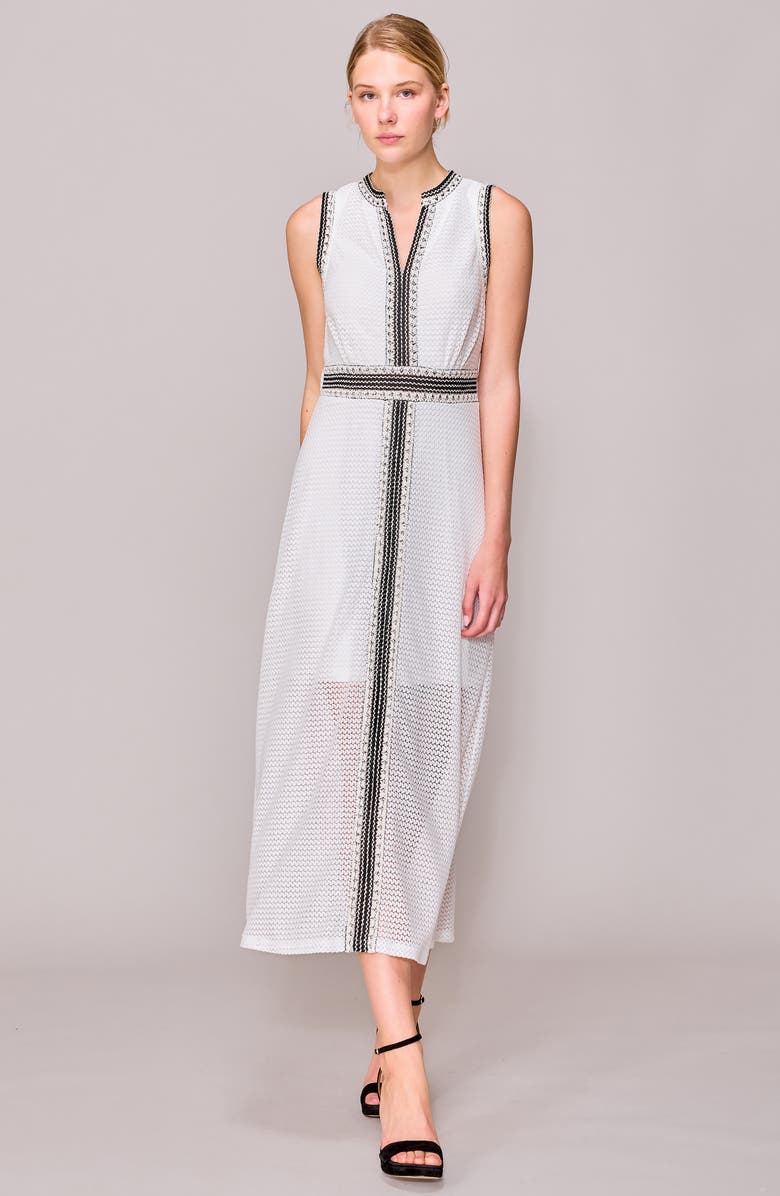 MELLODAY Sleeveless Lace Dress, Alternate, color, White Black