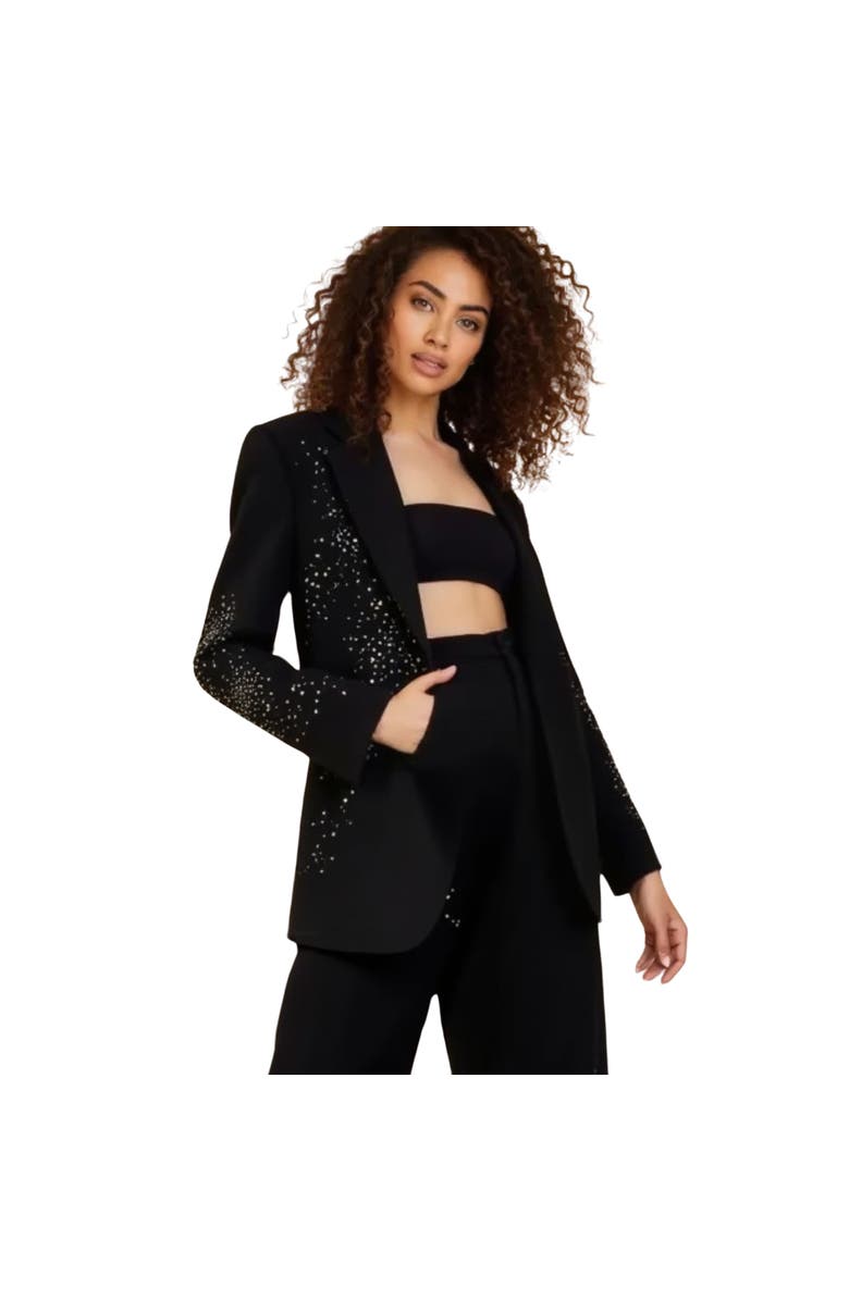 AKALIA Cicy Shinning Starry Diamonds Blazer, Main, color, Black