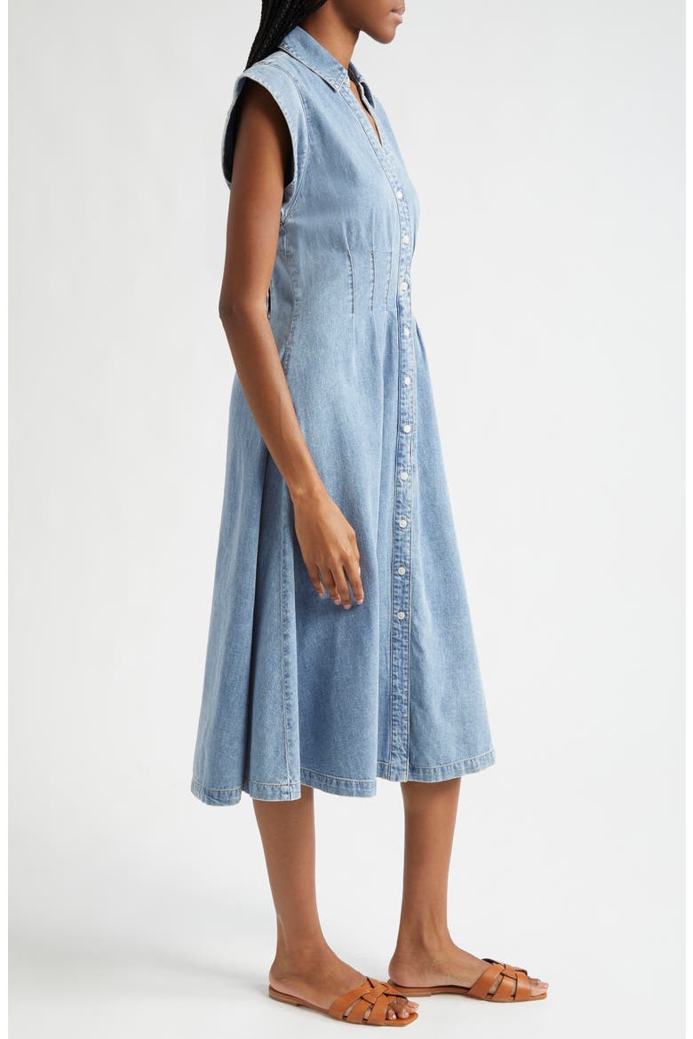 veronica beard ruben denim dress Pintuck Waist Sleeveless (Women) Sleeveless Amarilo Women 2-Piece Set: Front center split button closure complete the Size:17 / l-xl