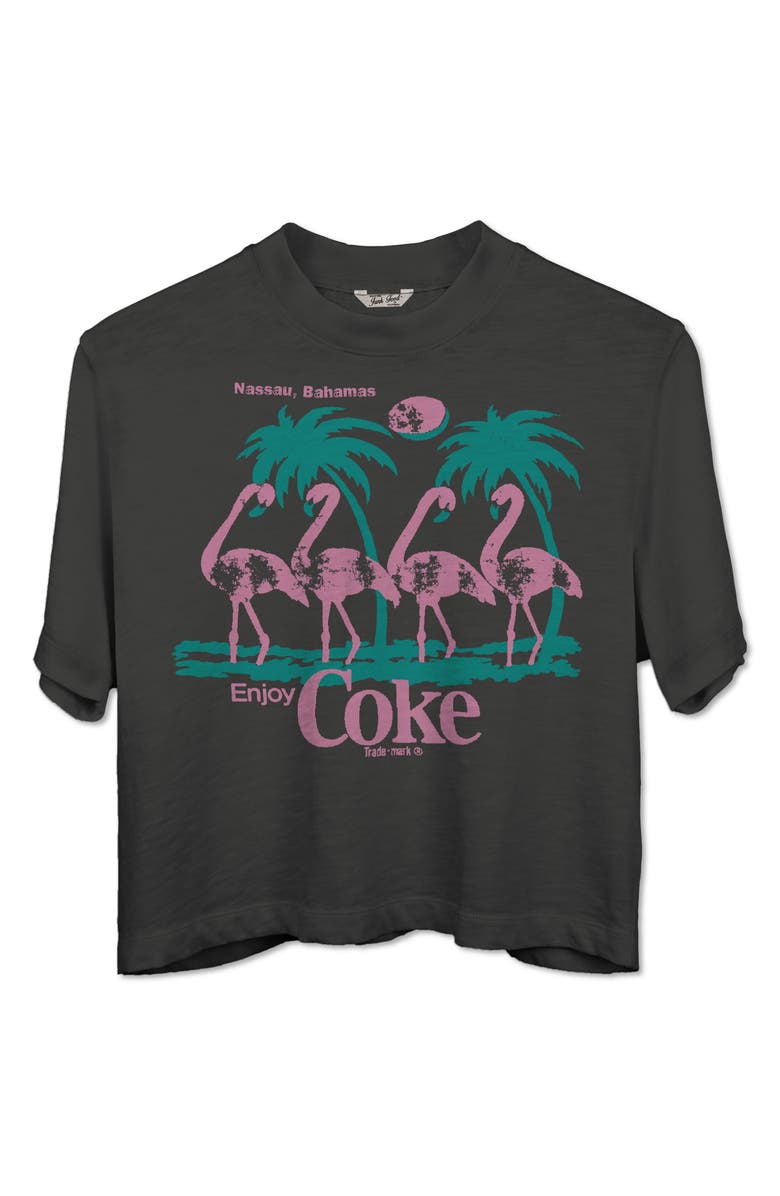 Junk Food Coca Cola Flamingo Crop Graphic T-Shirt, Main, color,