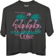 Junk Food Coca Cola Flamingo Crop Graphic T-Shirt