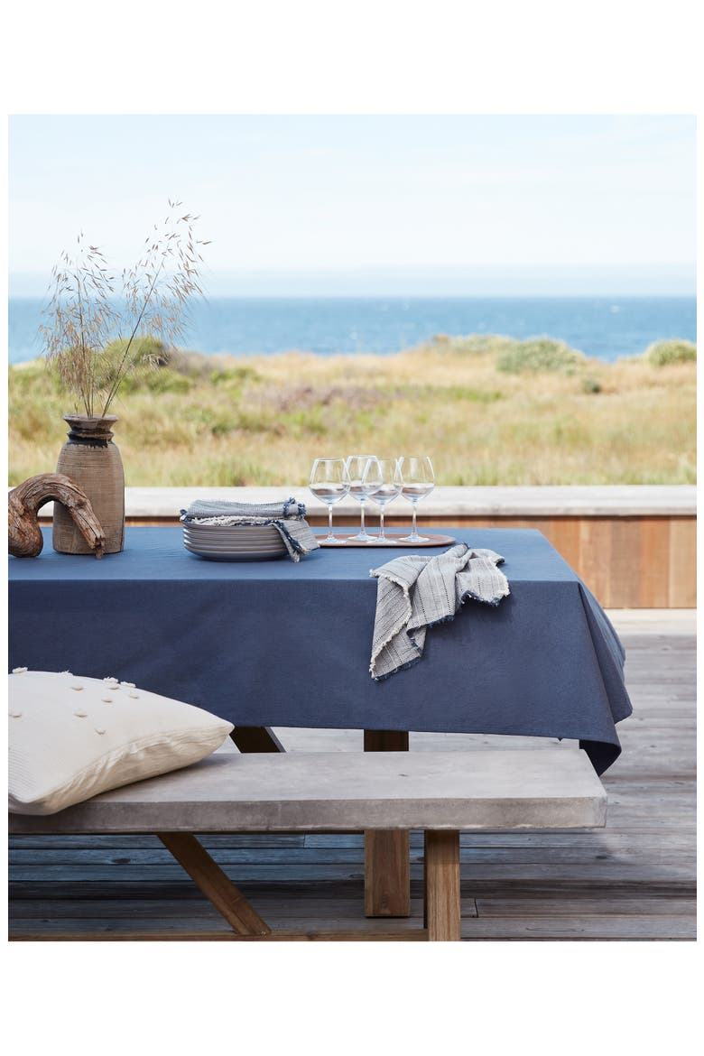 Set of 4 Stripe Organic Cotton Napkins, Alternate, color, BLUE JAY