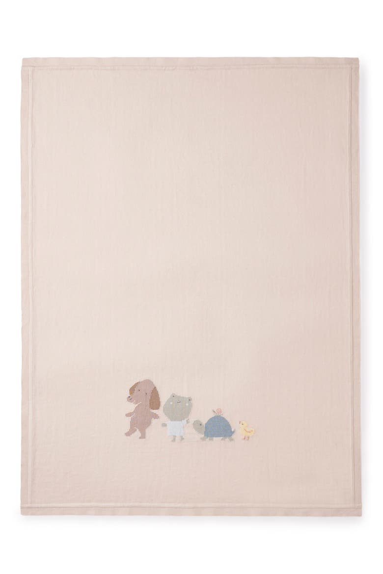 Pond Friends Cotton Knit Blanket, Main, color, WHEAT