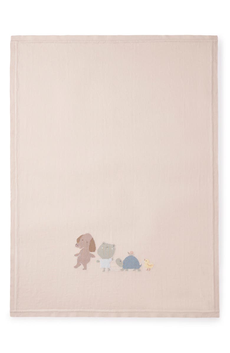Elegant Baby Pond Friends Cotton Knit Blanket, Main, color, Wheat