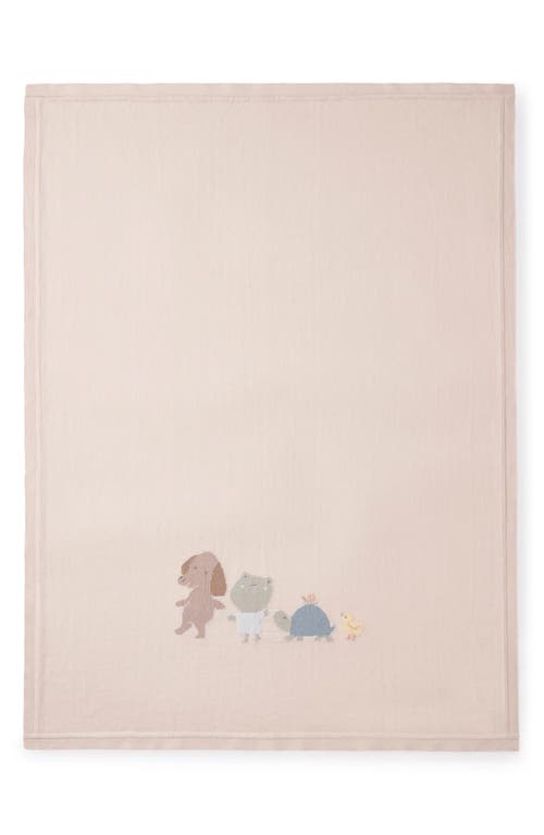 Elegant Baby Pond Friends Cotton Knit Blanket In Wheat