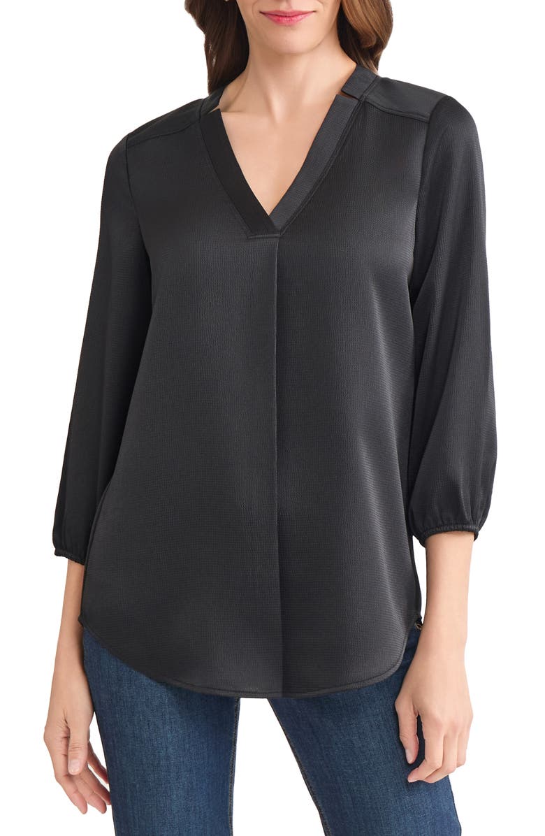 Jones New York Textured Tunic, Main, color, Jones Black