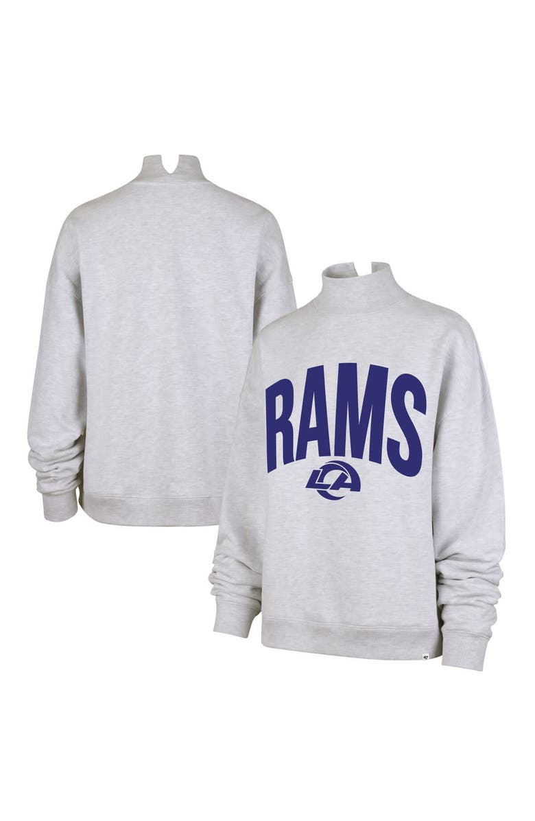 '47 Women's '47  Gray Los Angeles Rams Subtle Muse Mock Neck Sweatshirt, Main, color, Gray