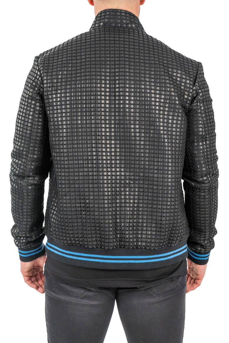 Geometric Leather Jacket, Alternate, color, BLACK