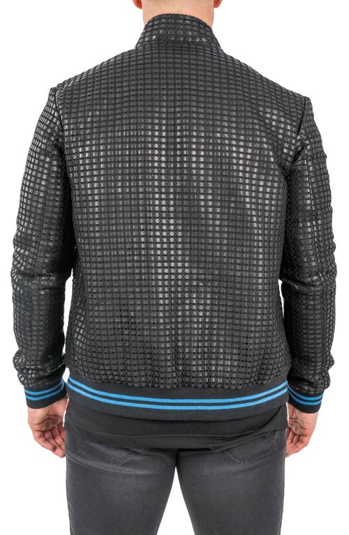 Maceoo Geometric Leather Jacket In Black