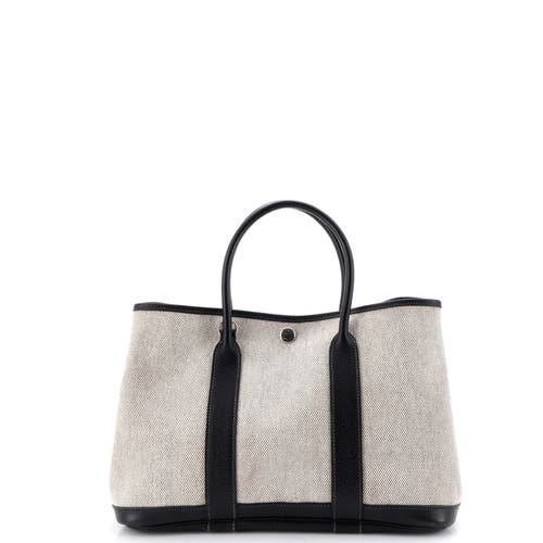 Pre-owned Hermes Hermes Garden Party Tote Toile And Leather 30 In Black