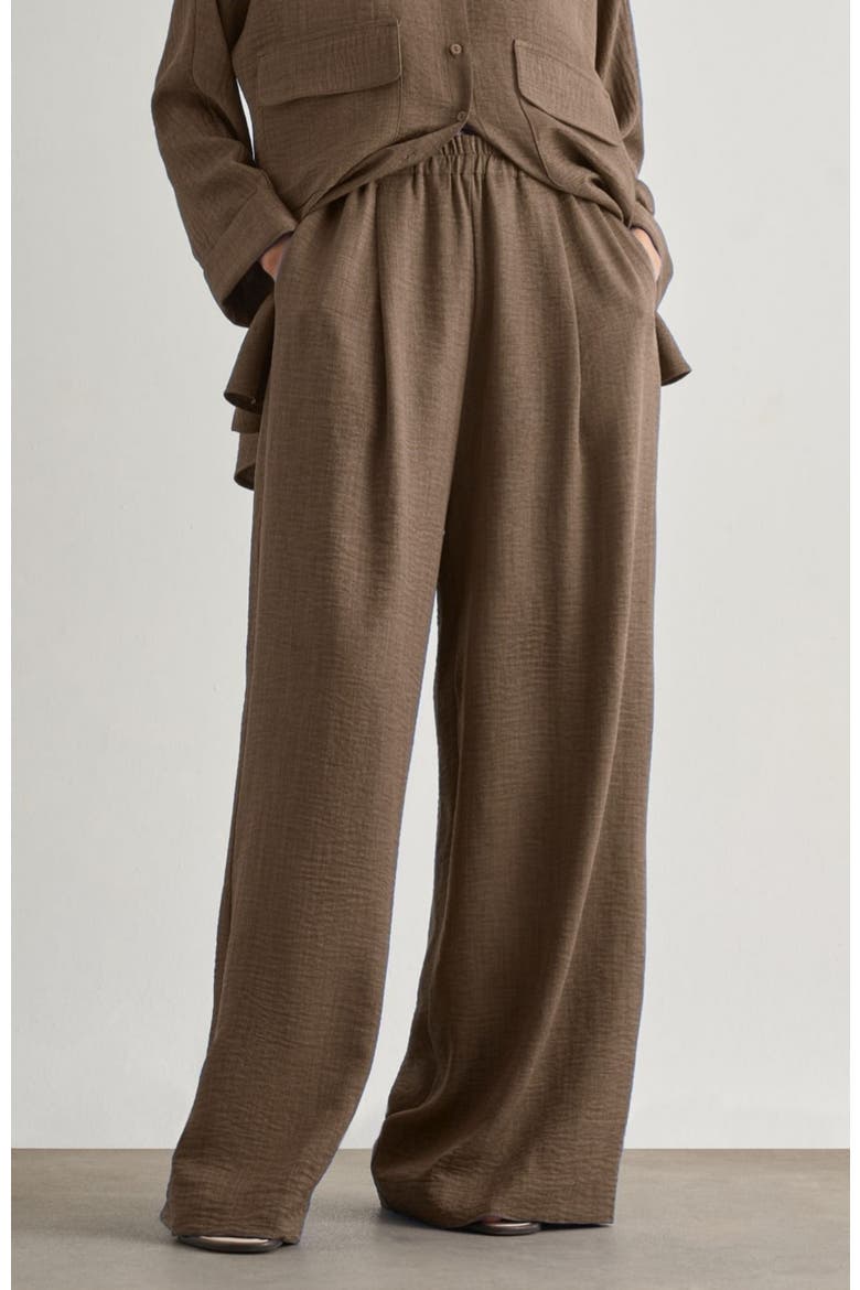 Wide-Leg Pants, Alternate, color, Brown