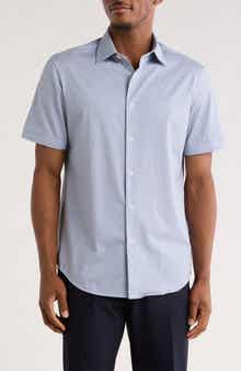 Bugatchi Short Sleeve Woven Button-Up Shirt