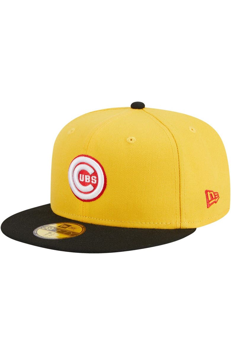 New Era Men's New Era Yellow/Black Chicago Cubs Grilled 59FIFTY Fitted Hat, Alternate, color, Yellow