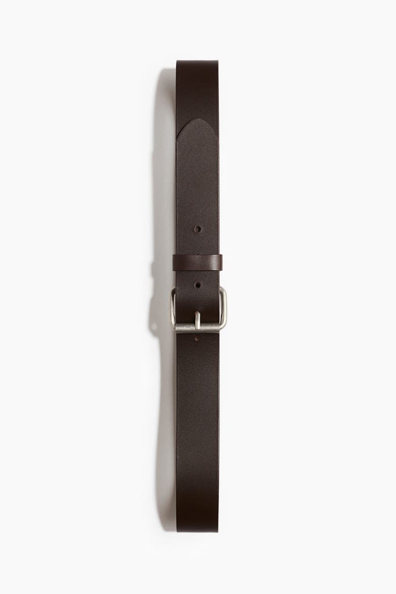 Leather Belt, Main, color, Dark brown
