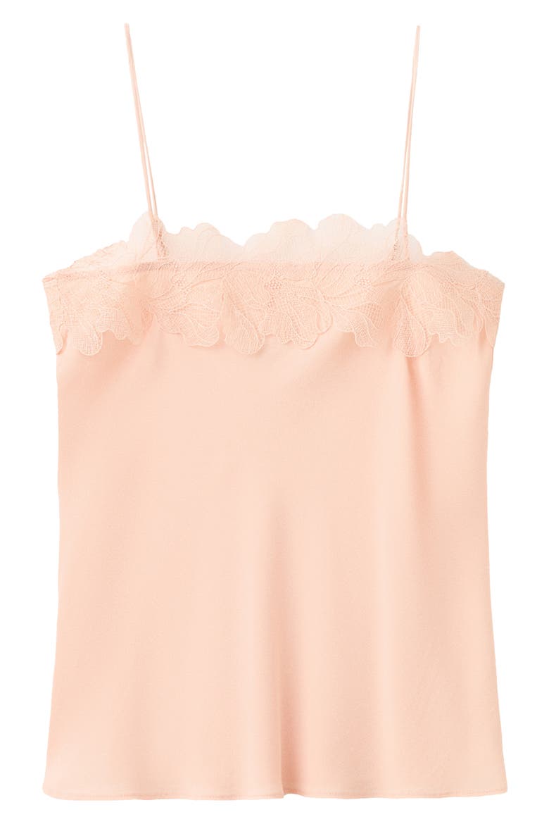 Lace Trim Satin Camisole, Alternate, color, PINK