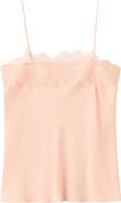 MANGO Lace Trim Satin Camisole
