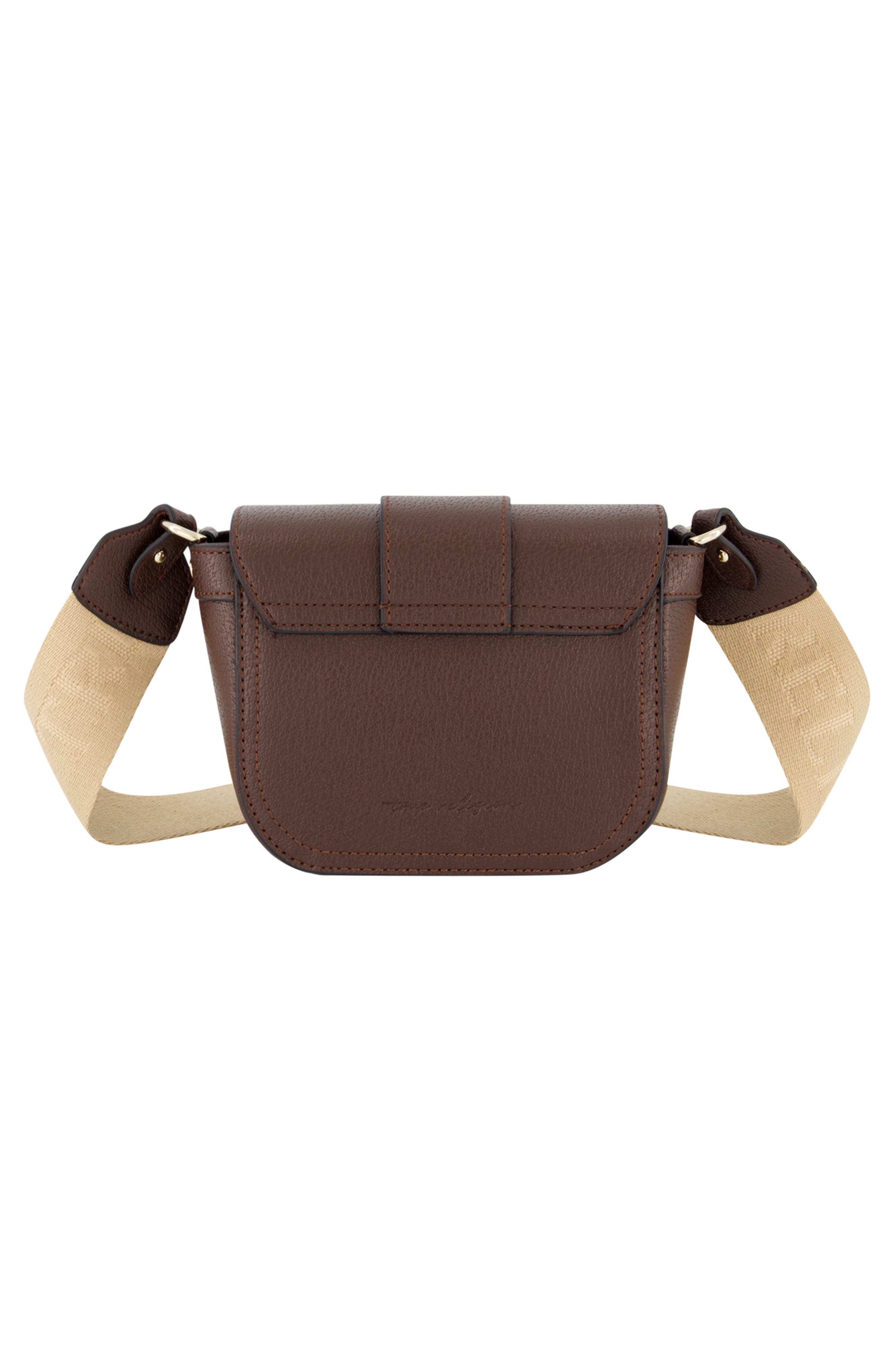 Horseshoe Mini Flap Crossbody Bag, Alternate, color, BROWN