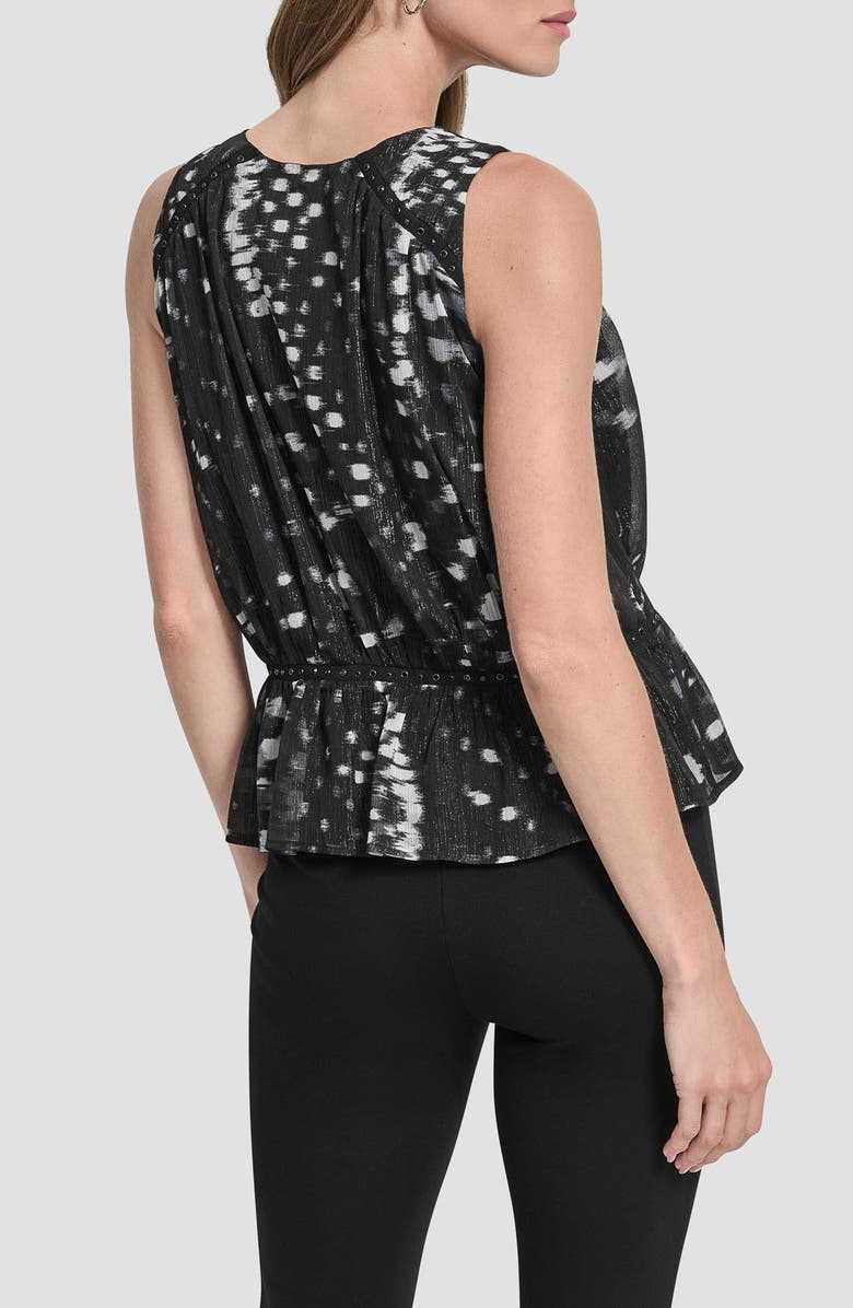 DKNY Shine Crinkle Chiffon Peplum Top, Alternate, color, Reflected Lights