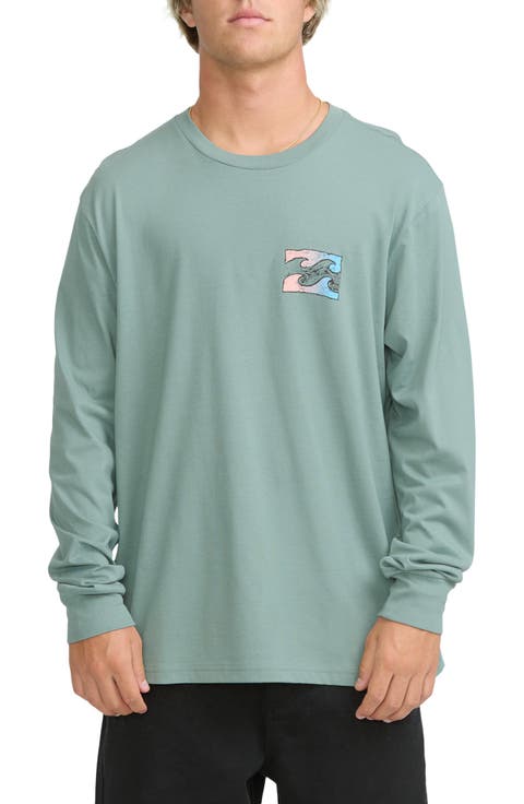 Crayon Wave Graphic Long Sleeve T-Shirt