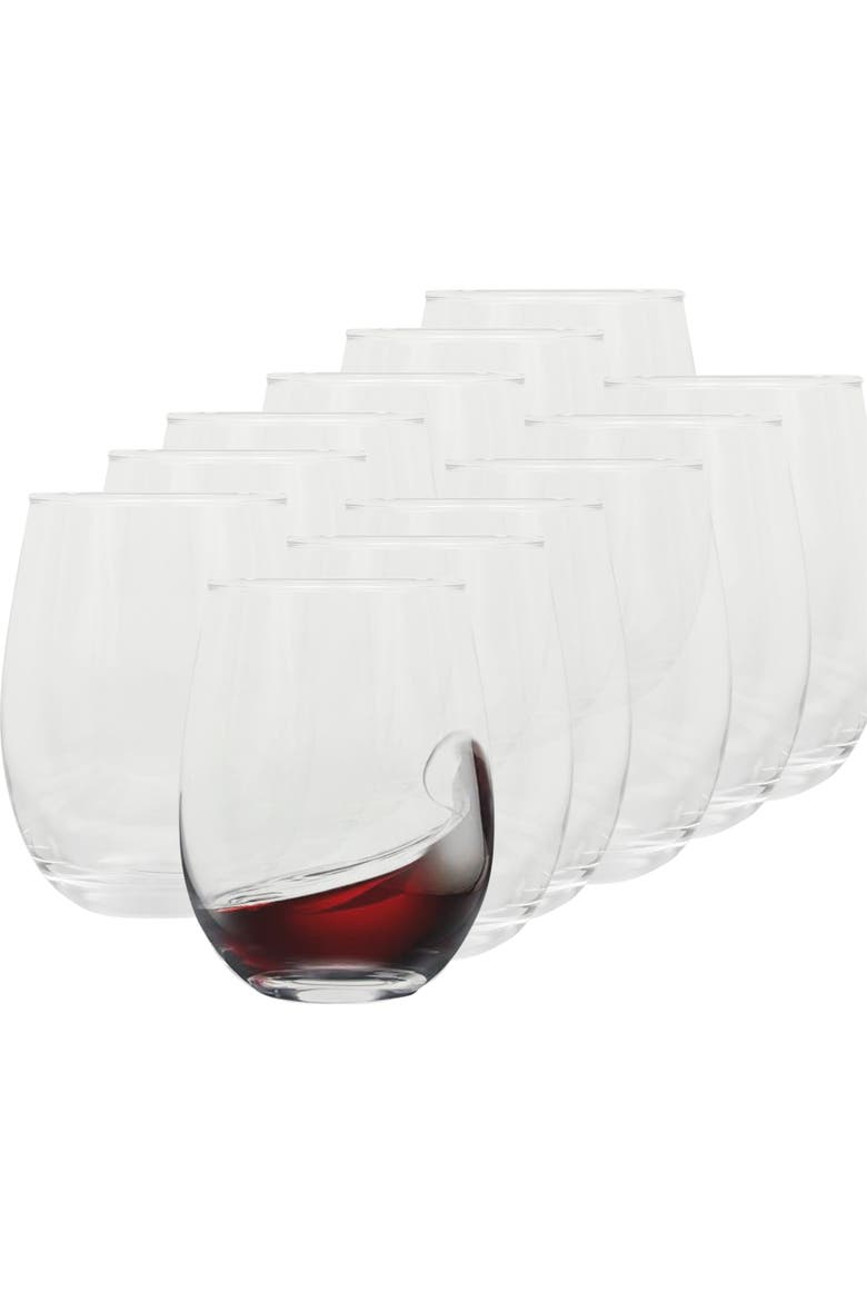 Bellini Glass All Purpose Stemless Drinking Glasses Set, Alternate, color, Clear