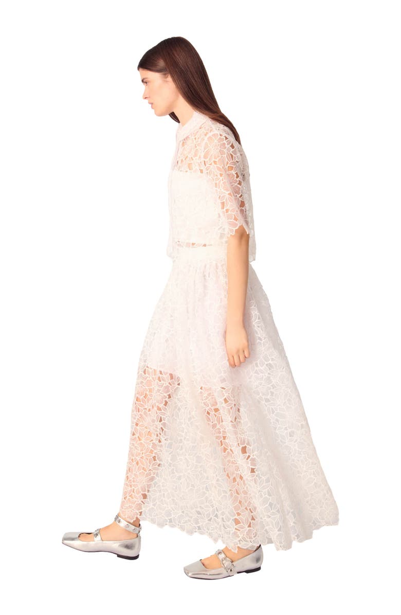 maje Floral lace maxi skirt, Alternate, color, 