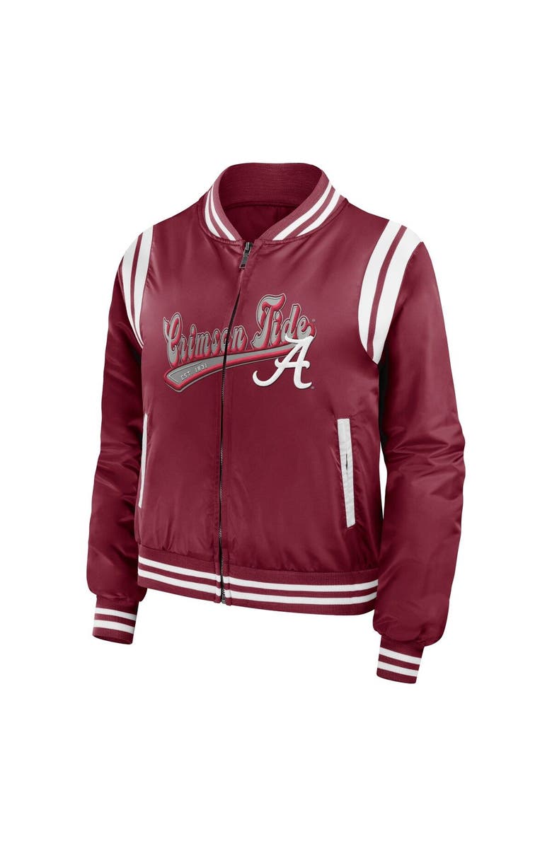 WEAR by Erin Andrews Women's WEAR by Erin Andrews Crimson Alabama Crimson Tide Football Bomber Full-Zip Jacket, Alternate, color, Crimson