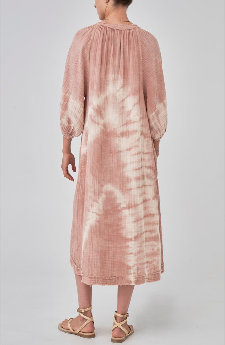 ocean+main Tie Dye Gauze Dress with Pockets, Alternate, color, Bermuda Sand