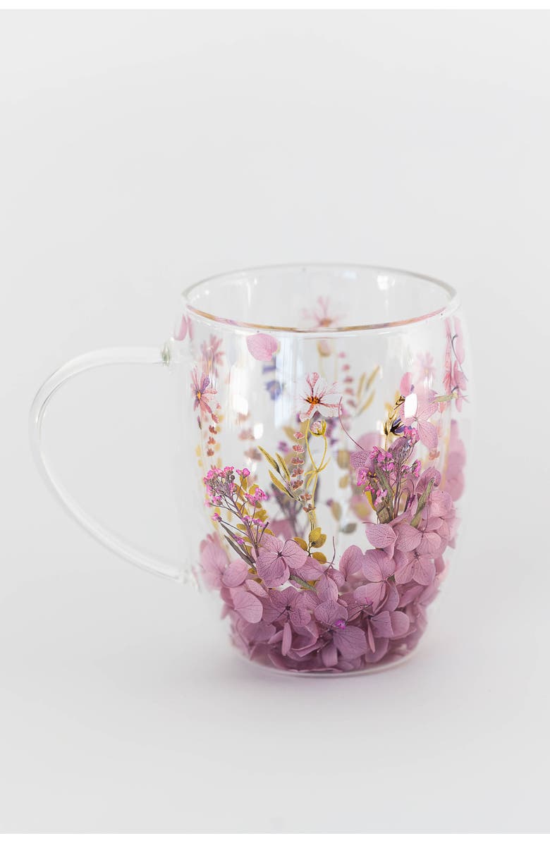 Jeanne Fitz Double Wall Flower Mugs, Assorted Colors, Set of 4, Alternate, color, Multi