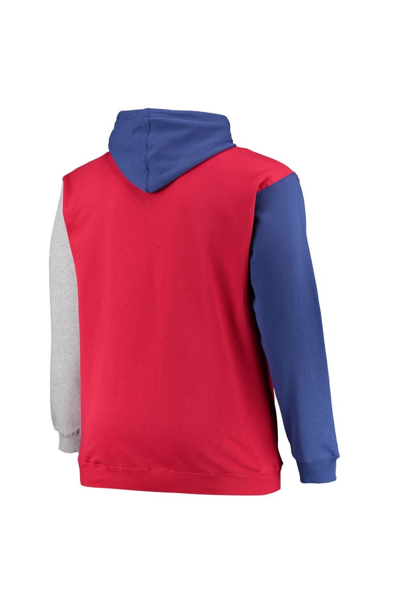 PROFILE Men's Royal/Red Buffalo Bills Big & Tall Pullover Hoodie, Alternate, color,