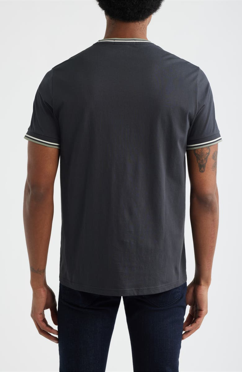 Fred Perry Contrast Trim T-Shirt, Alternate, color, Anthracite Grey/Ecru/Sea Grass