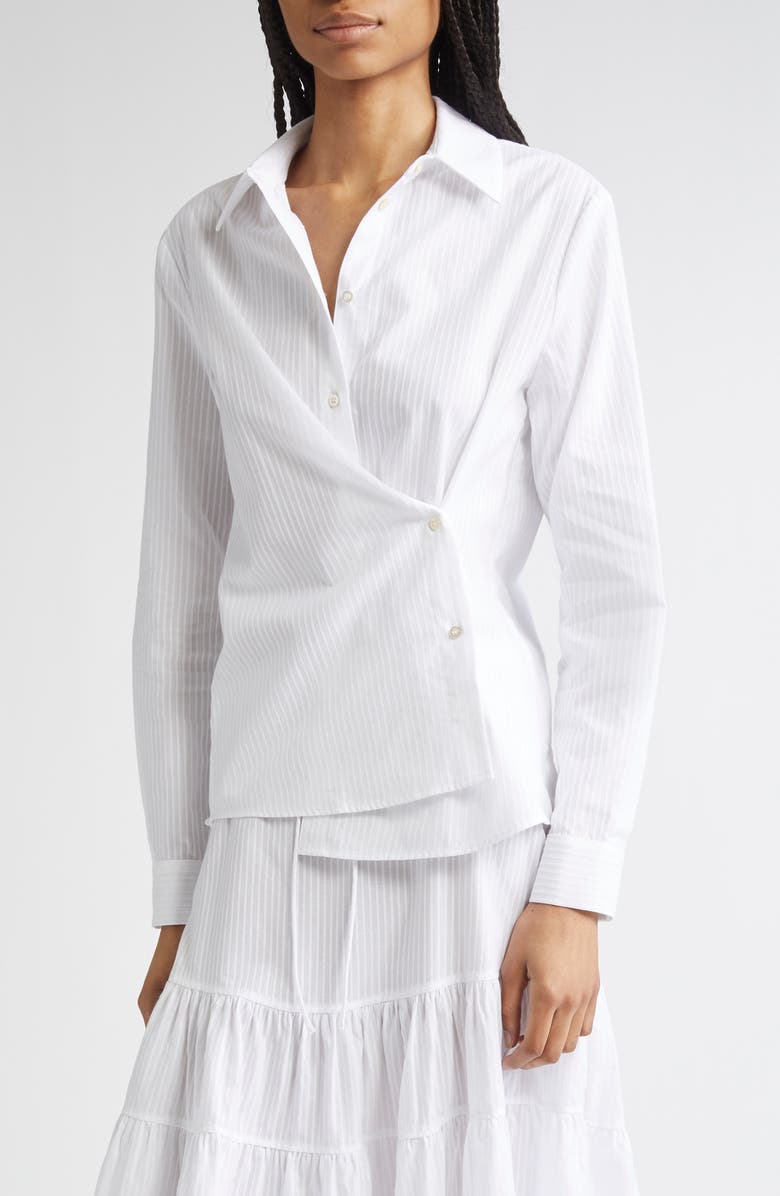Paloma Wool Donald Stripe Button-Up Shirt, Main, color, White