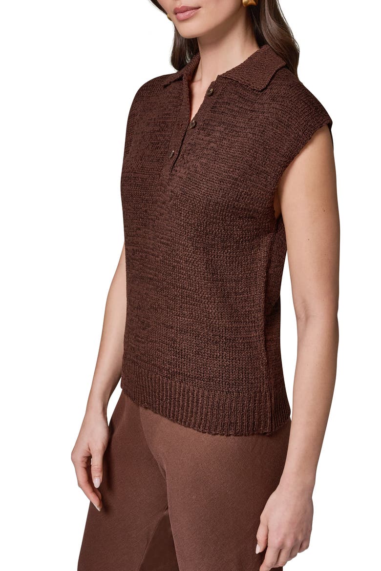Sleeveless Polo Sweater, Alternate, color, CANYON