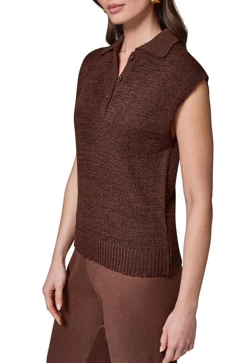 Donna Karan New York Sleeveless Polo Sweater, Alternate, color, Canyon