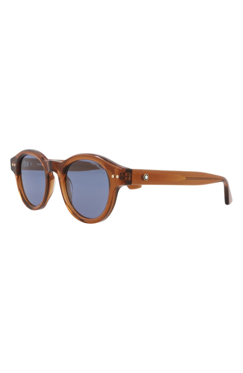 Montblanc 48mm Round Sunglasses FASHION SUNGLASSES, Alternate, color, Brown Blue