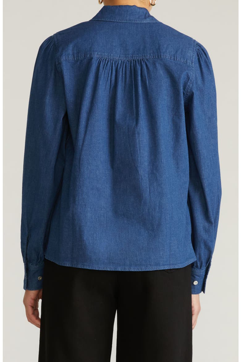 Maisie Chambray Top, Alternate, color, VINTAGE INDIGO BLUE