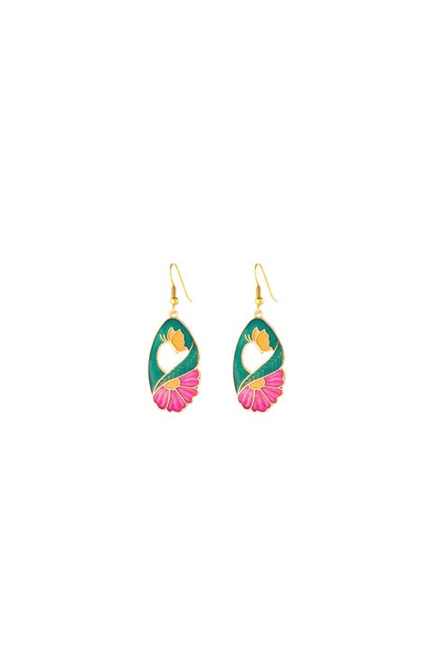 1980s Vintage Cloisonné Earrings