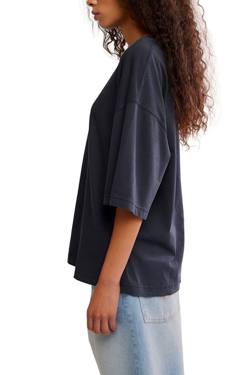 Free People WTF Perfect Oversize Cotton T-Shirt, Alternate, color, Black