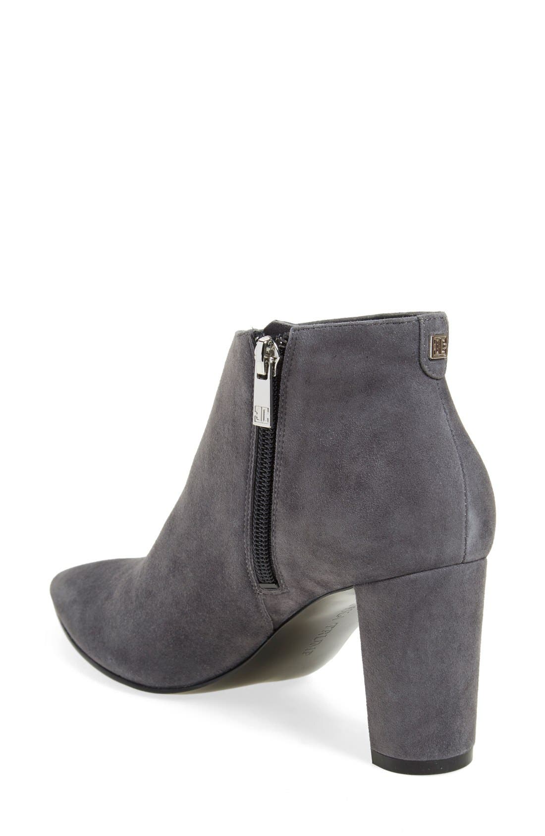 'Lettie' Pointy Toe Bootie, Alternate, color, GRAY SUEDE