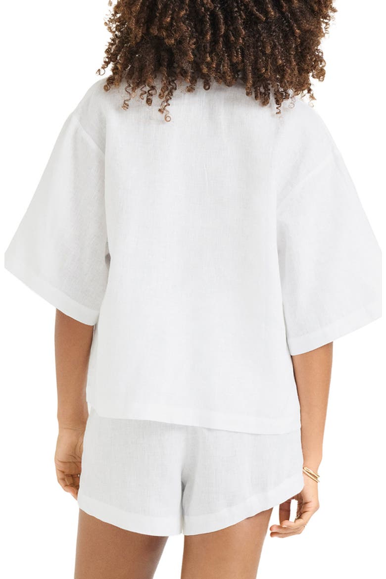 Rowan Resort Linen Cover-Up Shirt, Alternate, color, WHITE