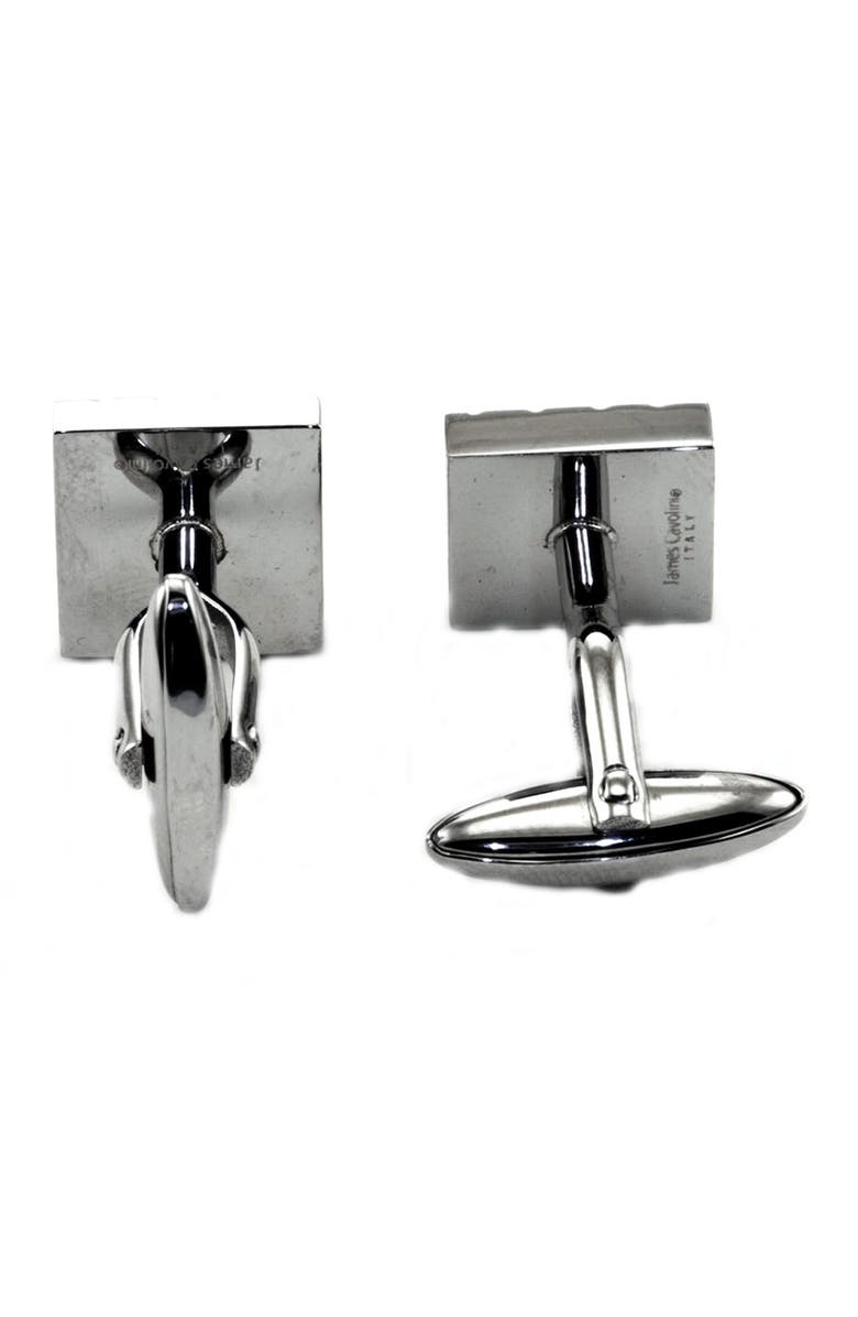 JAMES CAVOLINI ITALY Stainless Steel Diagonal Stripe Square Cuff Links, Alternate, color, 