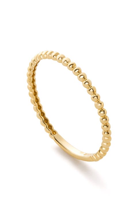 Gold Band Ring - Gold Bead Ring