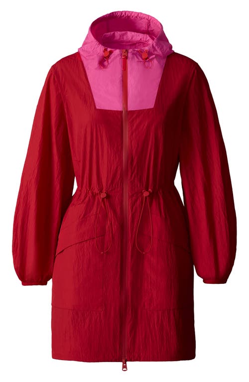 Mackage Alyster Packable Recycled Nylon Raincoat In Lava-azalea
