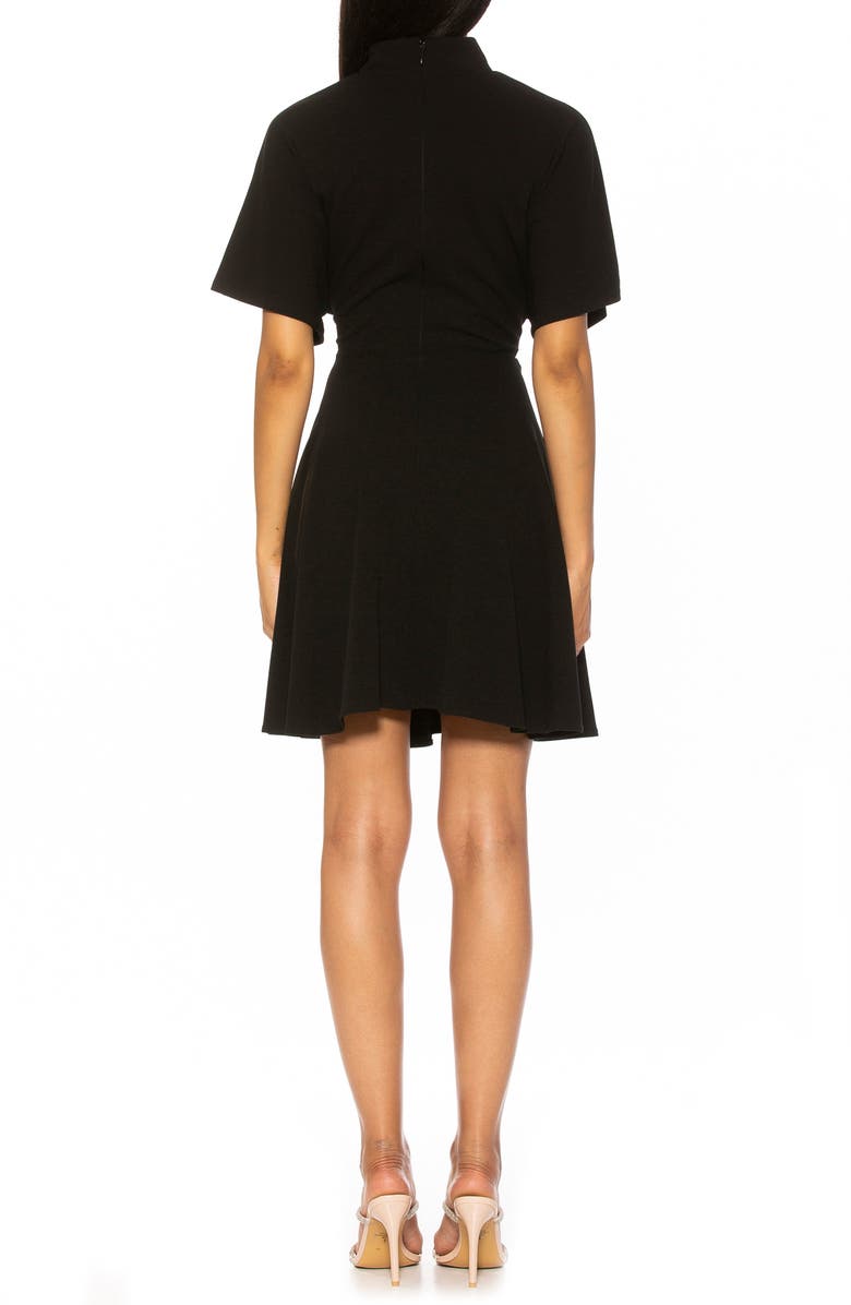 Alexia Admor Autumn Mock Neck Fit & Flare Dress, Alternate, color, Black