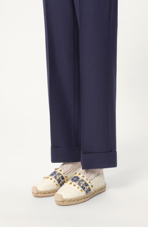 Valentino Embroidered Leather Espadrille In Transparent