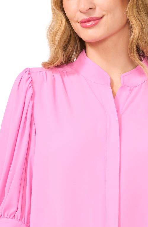 CECE CECE PUFF SLEEVE BUTTON-UP SHIRT