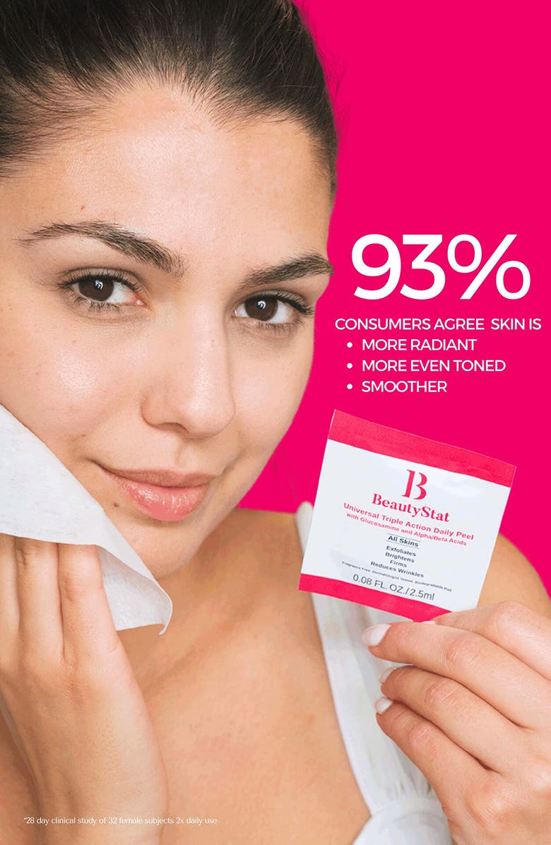 BeautyStat Triple Action One-Step Daily Exfoliating Peel Pad, Alternate, color,