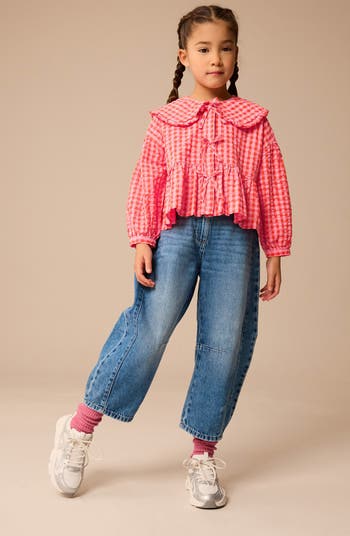 Kids' Gingham Cotton Button-Up Shirt