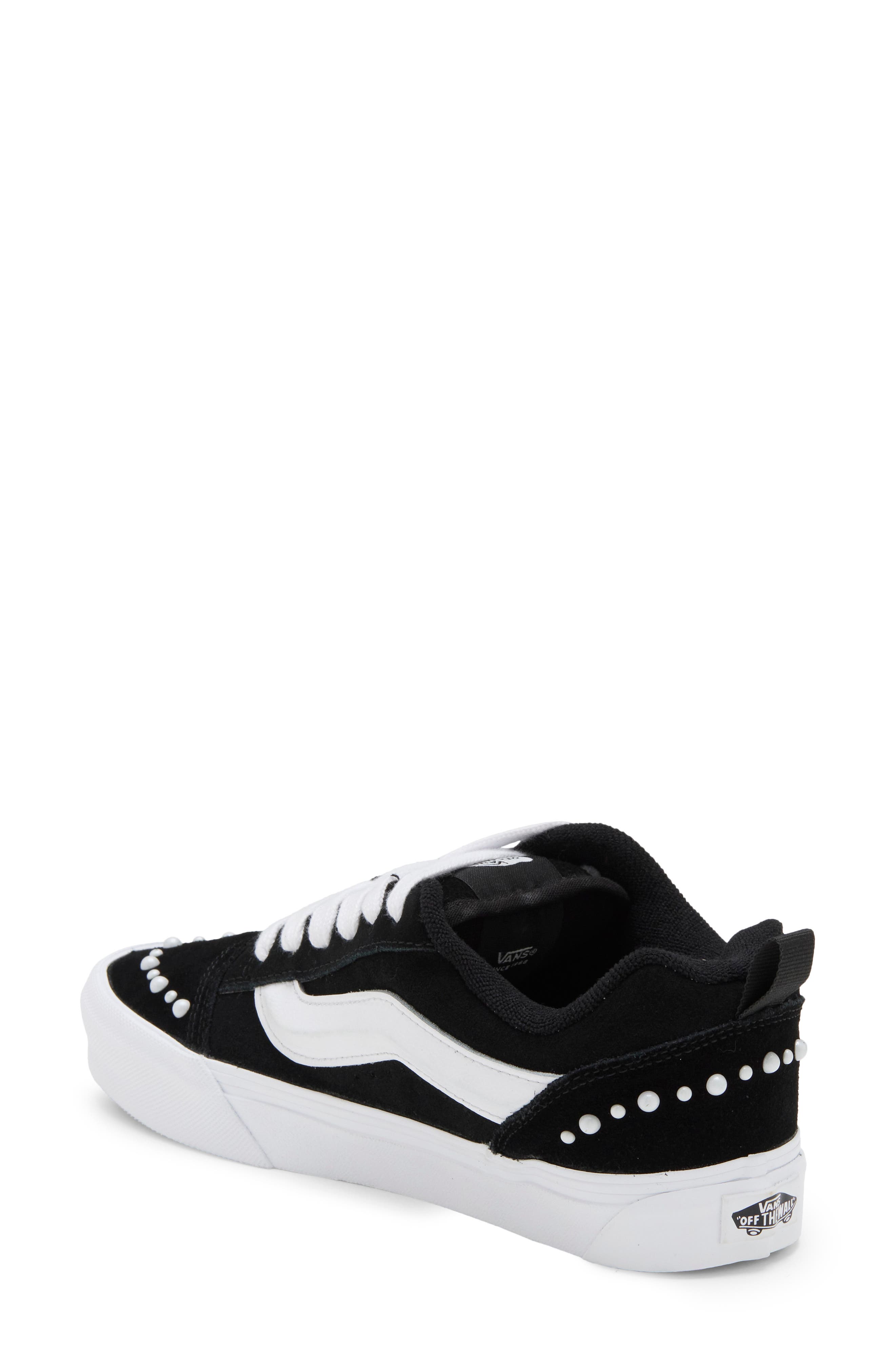 Knu Skool Faux Pearl Sneaker, Alternate, color, KNU SKOOL PEAR BLACK