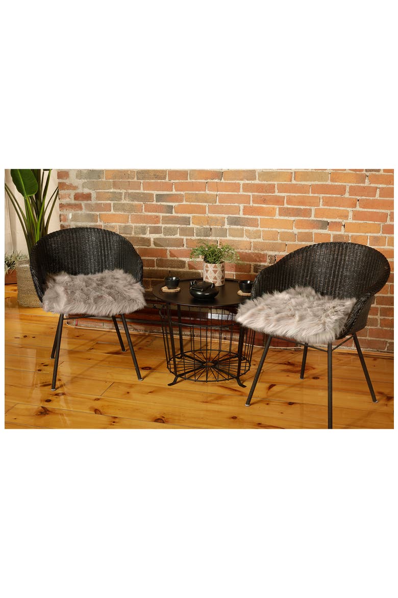 Laredo Set of 2 Faux Fur Seat Cushions, Alternate, color, TAUPE